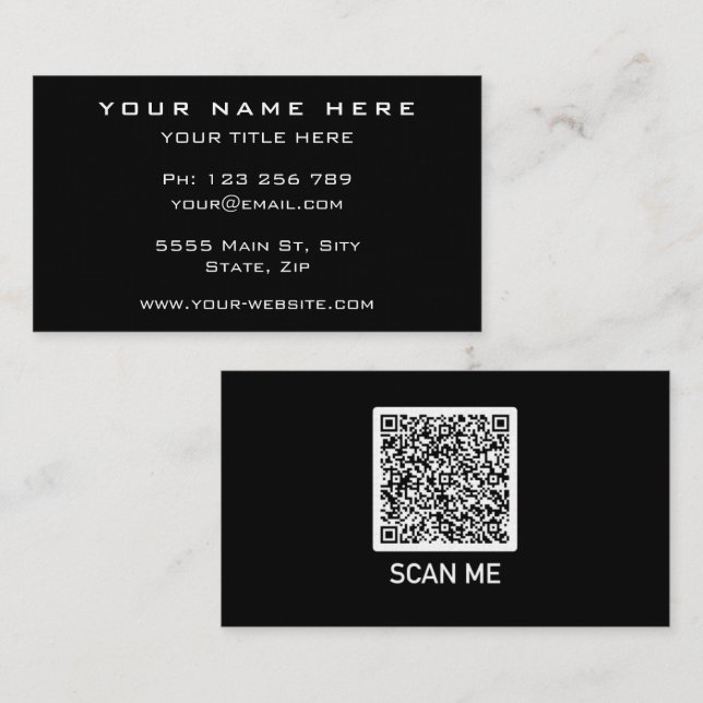Design Your Own QR Code Business Card Template (Front/Back)
