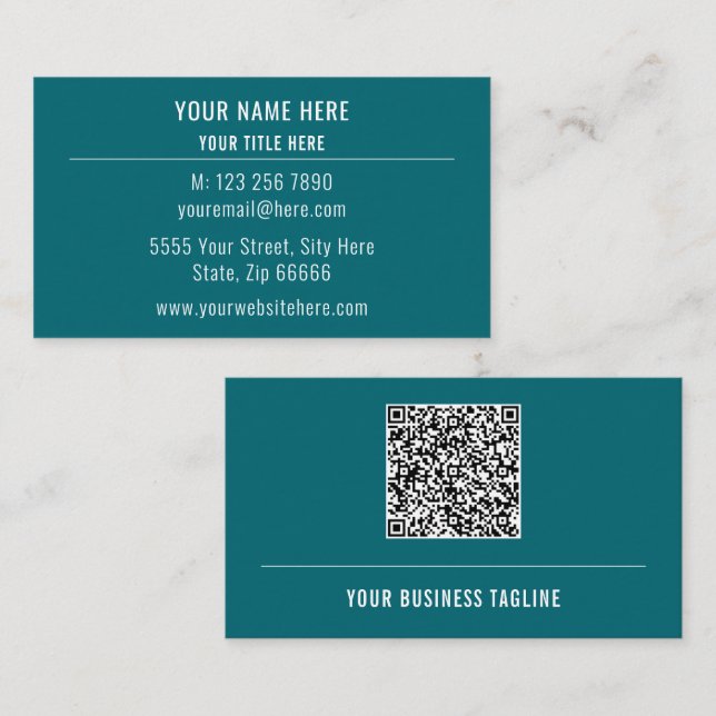 Design Your Own QR Code Business Card Template (Front/Back)