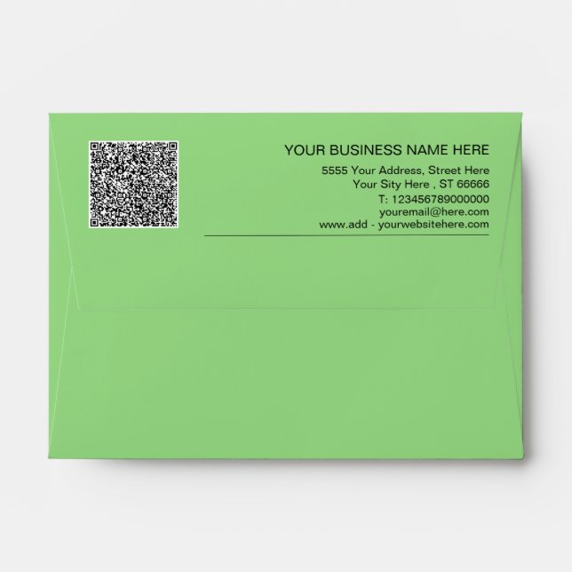 Design Your Own QR Code Business Envelope Template (Back (Top Flap))