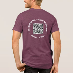 Design Your Own QR Code Custom Text Personalized Tri-Blend Shirt