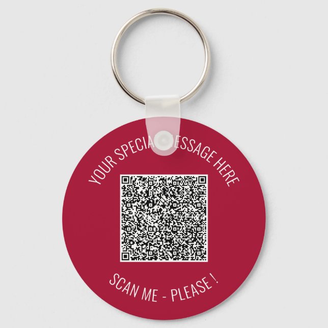 Design Your Own QR Code Keychain Custom Text (Front)