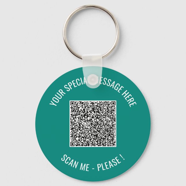 Design Your Own QR Code Keychain with Custom Text (Front)