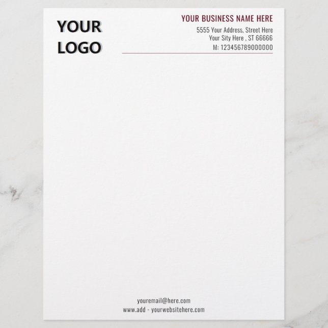 Design Your Own QR Code Letterhead Template (Front)