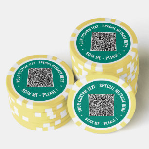 Design Your Own QR Code Poker Chips Custom Text
