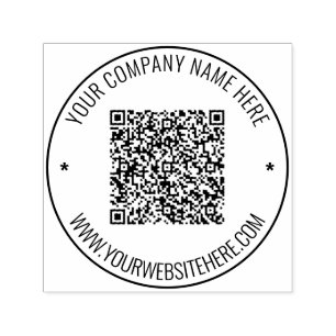 Design Your Own QR Code Round Self-inking Stamp