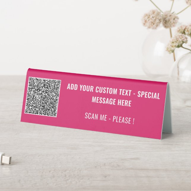 Design Your Own QR Code Table Tent Sign Example (In SItu (Table))