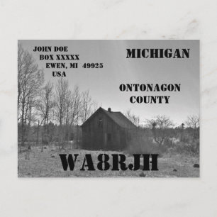 Design Your Own QSL HAM Radio Operator Old Shack Postcard