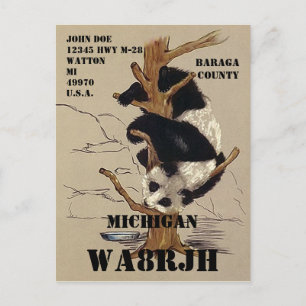 Design Your Own QSL HAM Radio Operator Op Panda Postcard