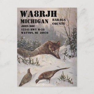 Design Your Own QSL HAM Radio Operator Op Wildlife Postcard