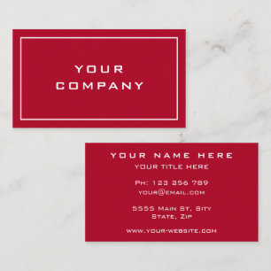 Design Your Own Red Business Card Custom Colours