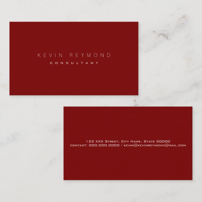 Design your own red pro standard business card (Front/Back)
