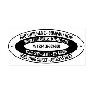 Design Your Own Return Address Oval Rubber Stamp