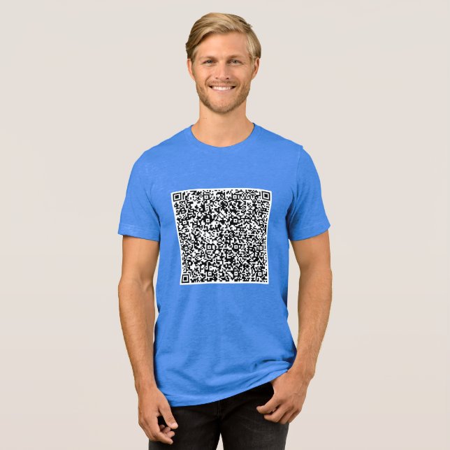 Design Your Own Scan Info Funny QR Code Tri-Blend Shirt (Front Full)
