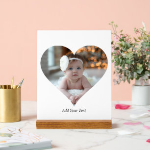 Design Your Own Single Heart Shaped Photo Acrylic Sign