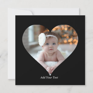 Design Your Own Single Heart Shaped Photo Card