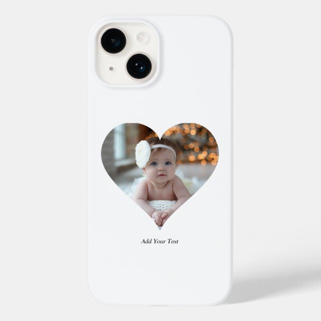 Design Your Own Single Heart Shaped Photo Case-Mate iPhone Case (Back)