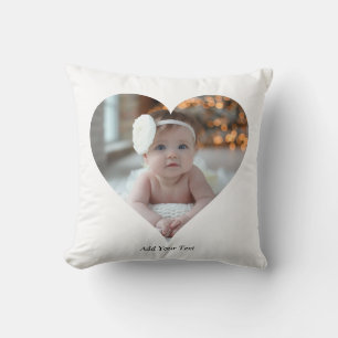 Design Your Own Single Heart Shaped Photo Cushion