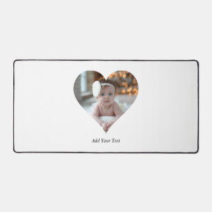 Design Your Own Single Heart Shaped Photo Desk Mat