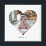 Design Your Own Single Heart Shaped Photo Magnet<br><div class="desc">This Custom Heart Shaped Photo design beautifully arranges your favourite memories into the shape of a heart, symbolising love and connection. Perfect for special occasions like anniversaries, weddings, or Valentine's Day, this design highlights your cherished moments meaningfully and artfully. Its unique layout creates a visually captivating keepsake, ideal for gifting...</div>