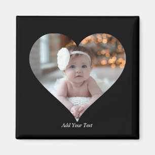Design Your Own Single Heart Shaped Photo Magnet
