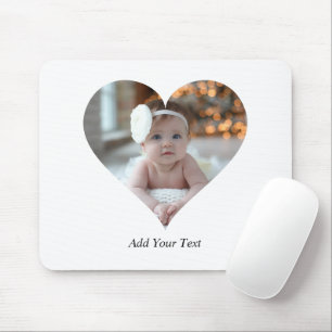 Design Your Own Single Heart Shaped Photo Mouse Mat