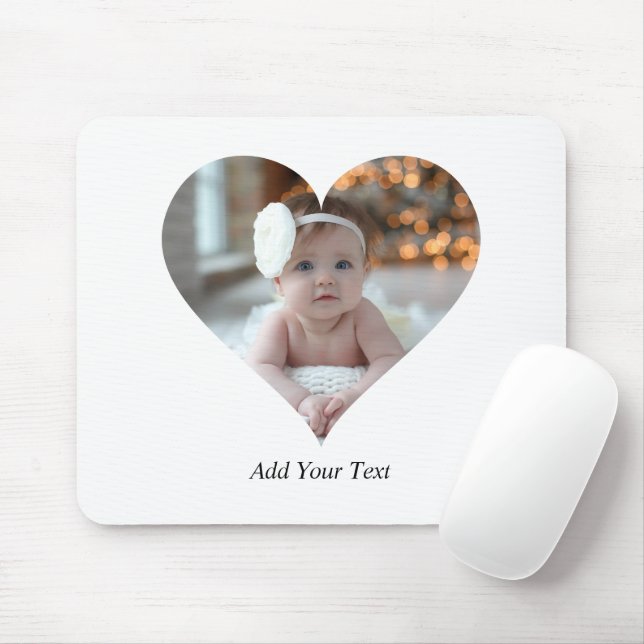 Design Your Own Single Heart Shaped Photo Mouse Mat (With Mouse)