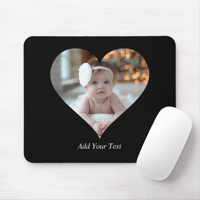 Design Your Own Single Heart Shaped Photo Mouse Mat (With Mouse)