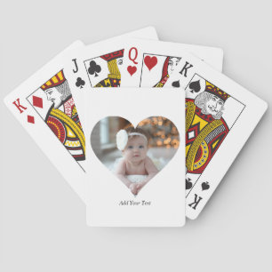 Design Your Own Single Heart Shaped Photo Playing Cards