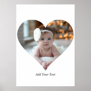 Design Your Own Single Heart Shaped Photo Poster