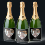 Design Your Own Single Heart Shaped Photo Sparkling Wine Label<br><div class="desc">This Custom Heart Shaped Photo design beautifully arranges your favourite memories into the shape of a heart, symbolising love and connection. Perfect for special occasions like anniversaries, weddings, or Valentine's Day, this design highlights your cherished moments meaningfully and artfully. Its unique layout creates a visually captivating keepsake, ideal for gifting...</div>
