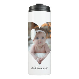 Design Your Own Single Heart Shaped Photo Thermal Tumbler