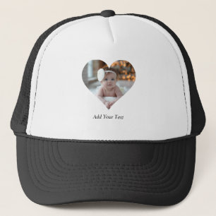 Design Your Own Single Heart Shaped Photo Trucker Hat