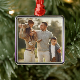 Design Your Own Single Photo Metal Tree Decoration