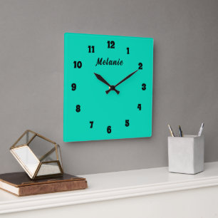 Design Your Own Teal Clock Custom Colour and Font