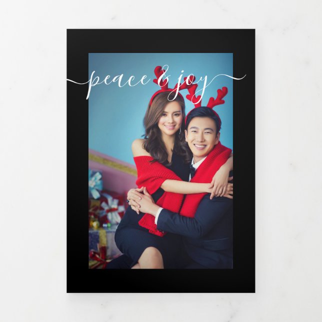 Design Your Own Ten Photo Collage Tri-Fold Holiday Card (Cover)