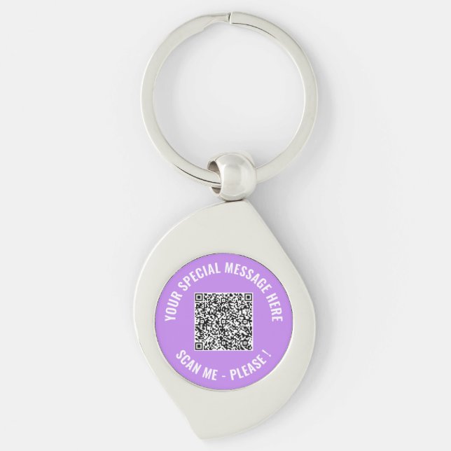 Design Your Own Text and QR Code Keychain Template (Front)