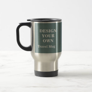 Design Your Own Travel Mug - Teal and Silver