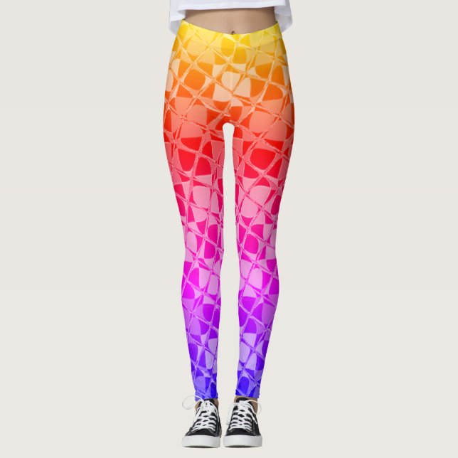 Design Your Own Vibrant Rainbow Animal print Leggings (Front)