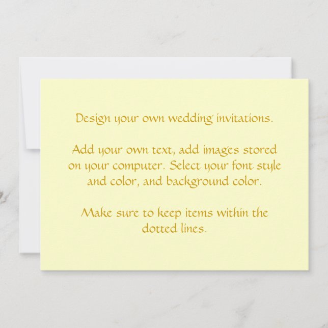 Design Your Own Wedding Invitations (Front)