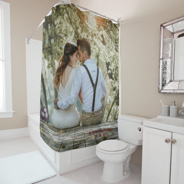Design Your Own Wedding Photo Shower Curtain (In Situ)