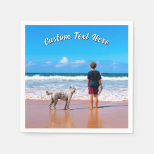 Design Your Pet Photo Napkins Personalised Text