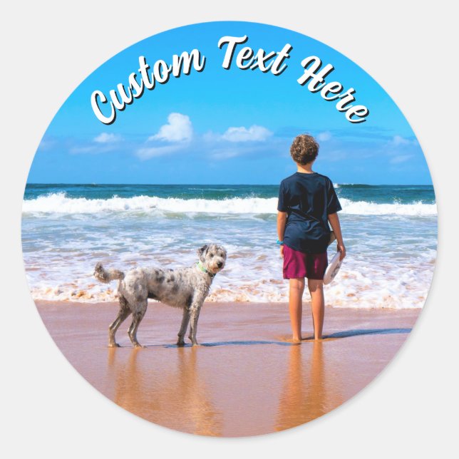 Design Your Pet Photo Stickers Personalised Text (Front)
