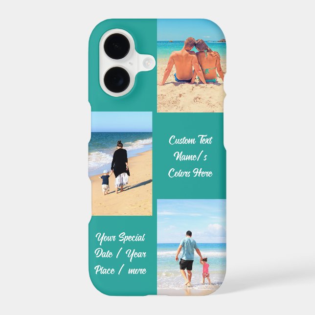 Design Your Photo Collage iPhone Case Custom Text (Back)