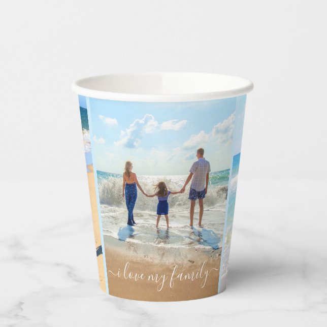 Design Your Photo Collage Paper Cups with Text (Left)