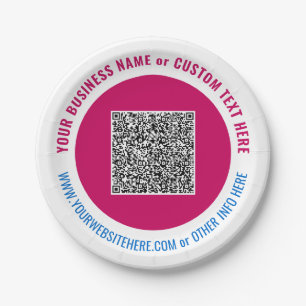 Design Your QR Code and Text Paper Plates Example
