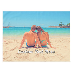 Design YourOwn Photo Tablecloth Gift Custom Text