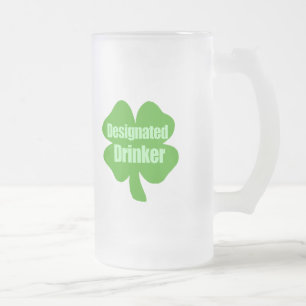 Designated Drinker Frosted Glass Beer Mug