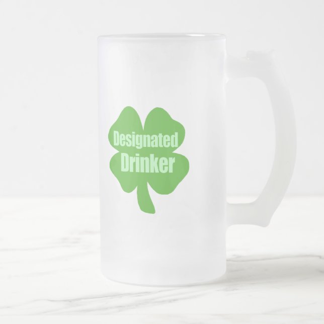 Designated Drinker Frosted Glass Beer Mug (Right)