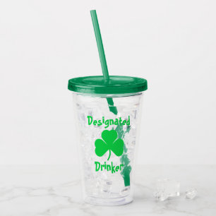Designated Drinker St Patrick's Day Acrylic Tumbler