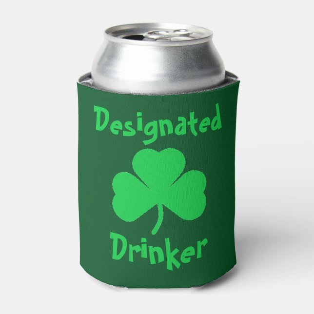 Designated Drinker St Patrick's Day Can Cooler (Can Front)